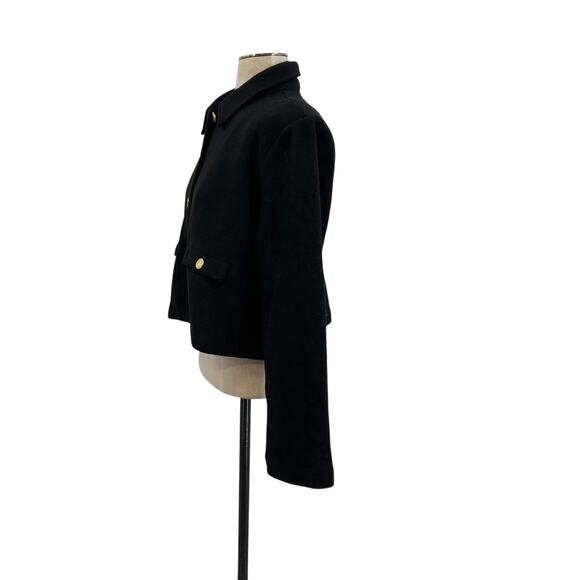 J. Crew Cropped Lady Jacket Buttons Black Size‎ Large - Picture 6 of 10